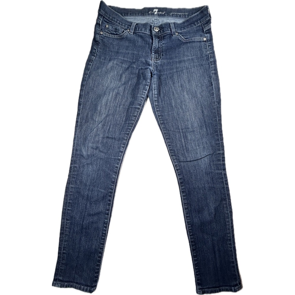 7 For All Mankind Ginger Jeans Women's 29 Blue Stretch Denim Bootcut Dark Wash